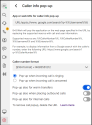 Set up caller/collee info pop-up - web or app URL