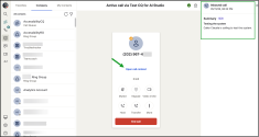 8x8 Work user views call context in the AI summary side panel, showing caller intent during an active inbound call in 8x8 Work 