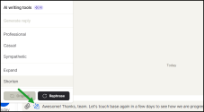 Messages - Enhance your reply with AI writing tools