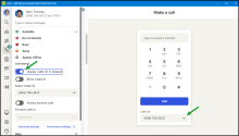 Enable Display Caller ID in Dialpad in 8x8 Work for Desktop to show the caller ID on the dialpad when making a call