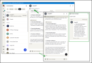 Viewing the Pinned messages panel in 8x8 Work with a pinned message showing author name and timestamp 