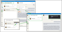 Removing a saved message in 8x8 Work via context menu or bookmark icon, with removal confirmation message and undo option