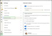 Set up your calendar-based status when you have a calendar event