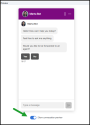 Chat window preview displaying a chatbot conversation with “Marta Bot” and a toggle labeled Show conversation preview enabled at the bottom