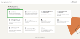 Highlights the Admin Console tile in the app page