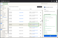 8x8 Admin Console Audit events page showing a list of events where a user was created. The selected event displays details on the right panel, including user information such as site, name, language, username, PBX, email, and time zone