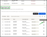 Select Remove from opt-out to restore SMS delivery for an opted-out phone number in 8x8 Admin Console