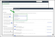 Side-by-side view of the updated Work Apps Settings page, highlighting the Select Profile Policy feature