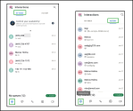 Interactions screen showing two tabs: “My Inbox” with active conversations and “History” with past interactions. At the bottom, “My queues” shows the number of enabled queues , along with navigation icons