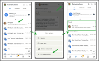 PPin a conversation in the 8x8 Work for Mobile conversations list via the three-dot menu and select Pin conversation; the conversation moves to the Pinned section