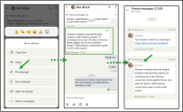 Pin a chat message in 8x8 Work for Mobile using More options, then view it in the Pinned messages list