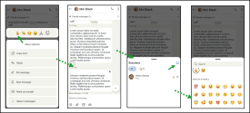 React to a chat message in 8x8 Work for Mobile using the emoji bar or full picker, and view all reactions