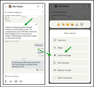 Unpin a message in  an 8x8 Work for Mobile chat via long-press More options menu; message removed from the pinned list