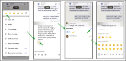 React to a chat message in 8x8 Work for Mobile  using the emoji bar or full picker, and view all reactions