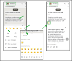 React to a message in 8x8 Work for Mobile via long-press emoji bar or full picker; reaction appears below message with count