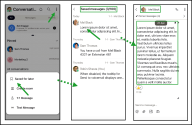 View and navigate saved messages in 8x8 Work for Mobile; tap three-dot icon and select Saved for later to open the Saved messages screen